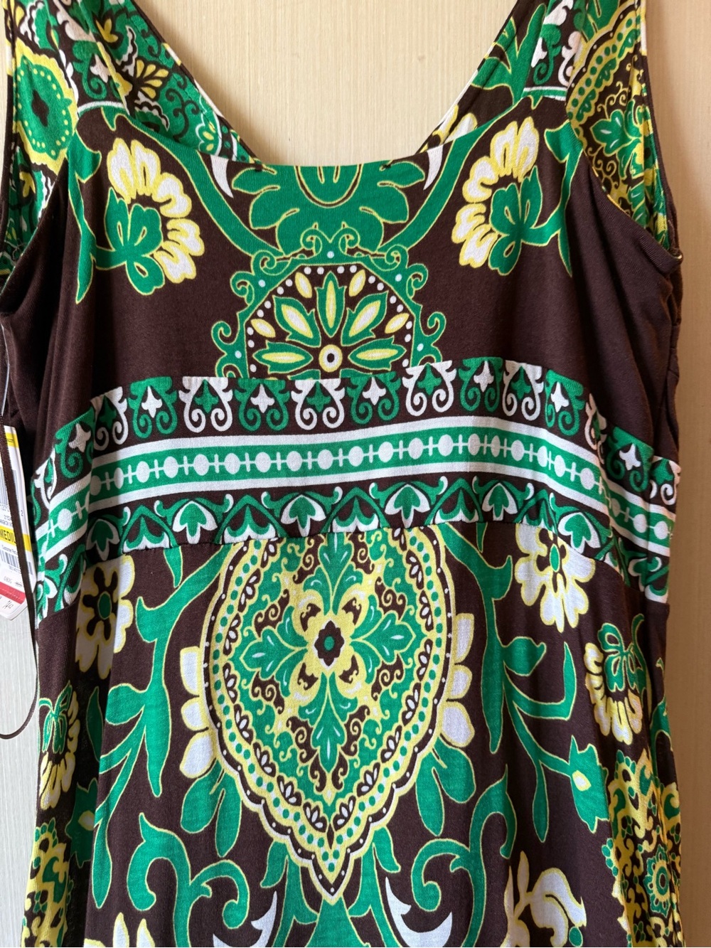 Inc Brown Floral Print Maxi Dress with Green Accents - Picture 7 of 8